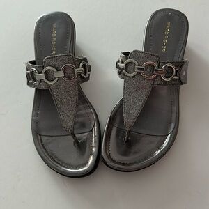 Marc Fisher Size 10 lightly used silver/pewter color with silver embellishments